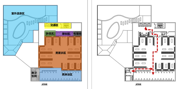 福州特色温泉设计方案：二楼功能分区